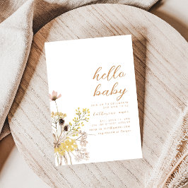 Hello Baby Shower Party Einladung Boho Wildblumen