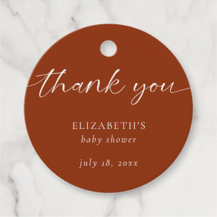 Hello Baby Shower Terra cotta Neutral Bohemisch Geschenkanhänger