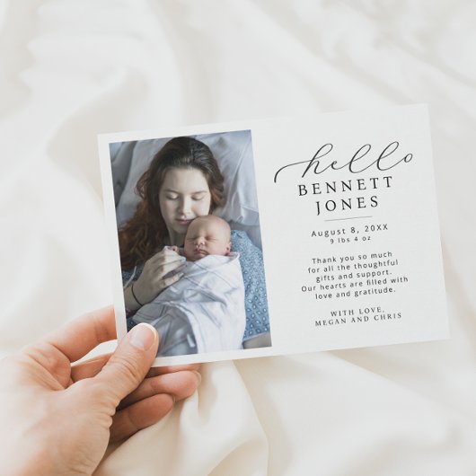 Hello Baby Simple Script Foto Geburtserklärung Ankündigung