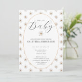 Hello Baby Spring Daffodil Baby Shower  Einladung (Stehend Vorderseite)