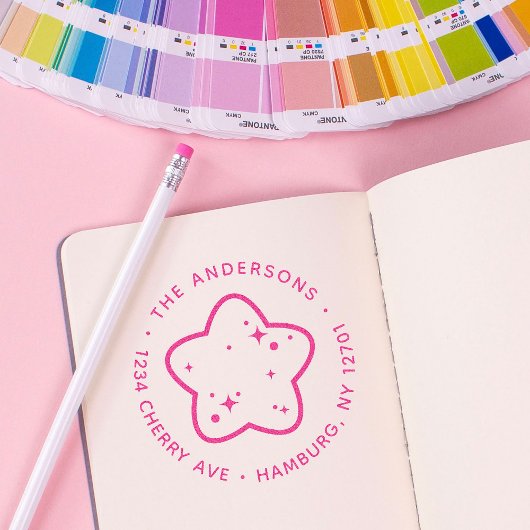 Hello Baby Star Custom Rücksendeadresse Permastempel