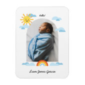 Hello Baby Sun Clouds Rainbow Foto Magnet (Vertikal)