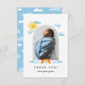 Hello Baby Sun Clouds Rainbow Foto Vielen Dank Dankeskarte (Vorne/Hinten)
