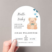 Hello Baby Teddy Bear Baby Shower Invitation Acryleinladungen (Insitu (Handheld))