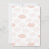 Hello Baby Teddy Bear Pink Clouds Baby Dusche Einladung (Rückseite)