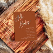 Hello Baby Terracotta Bohemisch Baby Dusche Einladung
