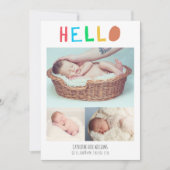Hello Baby Typografy Collage Modern Ankündigung (Vorderseite)