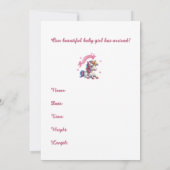 "Hello Baby Unicorn" Design Birth Ankündigung (Rückseite)