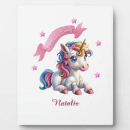 Hello Baby Unicorn Fotoplatte