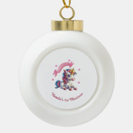 Hello Baby Unicorn Keramik Kugel-Ornament