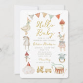 Hello Baby Watercolor Clothes & Toys Baby Shower  Einladung (Vorderseite)