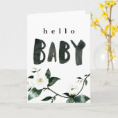 Hello Baby Watercolor Floral Karte (Gelbe Blume)