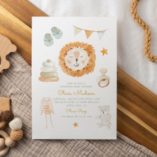Hello Baby Watercolor Kleidung & Toys Kinderdusche Einladung
