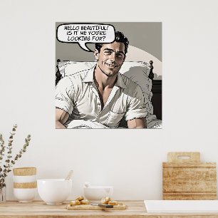 Hello Beautiful 1950er Jahre Romance Comic Poster