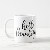 Hello Beautiful Black Handwriting Script Kaffeetasse (Links)