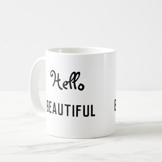 Hello Beautiful Coffee Tasse (Vorderseite Links)