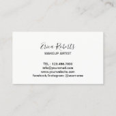 Hello Beautiful Elegante Typografie Makeup Artist Visitenkarte (Rückseite)