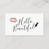 Hello Beautiful Elegante Typografie Makeup Artist Visitenkarte (Vorderseite)