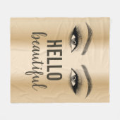 Hello Beautiful Eyelash Extensions Makeup Artist Fleecedecke (Vorderseite (Horizontal))