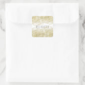 Hello Beautiful Gold Imitats Glitzer Quadratischer Aufkleber (Tasche)