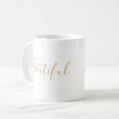 Hello Beautiful Gold Script Chic Tasse (Vorderseite Links)