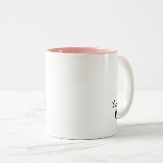 Hello Beautiful Hand Lettered Two-Tone-Kaffee-Tass Zweifarbige Tasse (VorderseiteRechts)