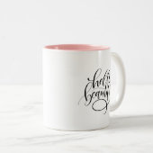 Hello Beautiful Hand Letters Zweifarbige Tasse (VorderseiteRechts)