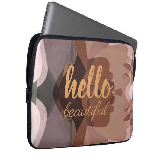 "Hello Beautiful" Laptopschutzhülle (Vorne Rechts)