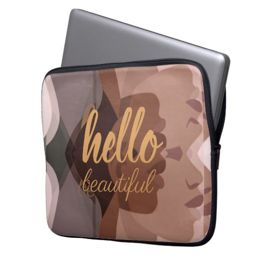 "Hello Beautiful" Laptopschutzhülle (Vorderseite Links)