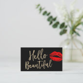 Hello Beautiful Makeup Artist Gold Typografy Visitenkarte (Stehend Vorderseite)