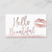 Hello Beautiful Makeup Artist Rose Gold Typografy Visitenkarte (Vorderseite)