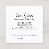 Hello Beautiful Modern Aquamarin Feather Salon Ref Empfehlungskarte (Rückseite)