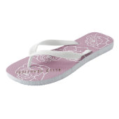 Hello Beautiful - Modern Chic Pink Rose Badesandalen (Schrägansicht)