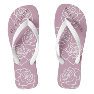 Hello Beautiful - Modern Chic Pink Rose Badesandalen