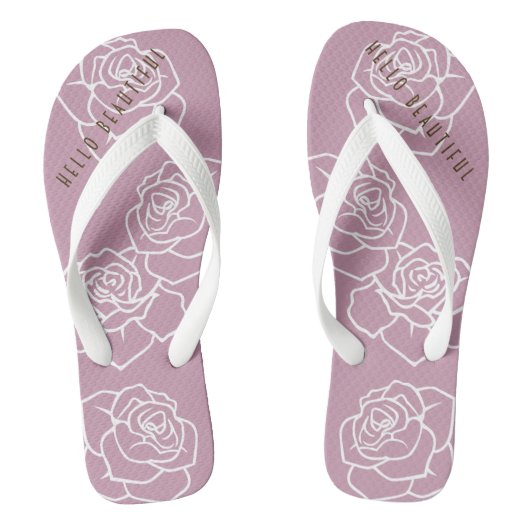 Hello Beautiful - Modern Chic Pink Rose Badesandalen (Fußbett)
