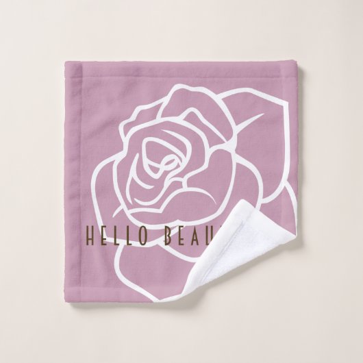 Hello Beautiful - Modern Chic Pink Rose Badhandtuch Set (Waschlappen)