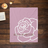Hello Beautiful - Modern Chic Pink Rose Fleecedecke