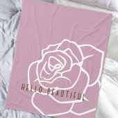 Hello Beautiful - Modern Chic Pink Rose Fleecedecke