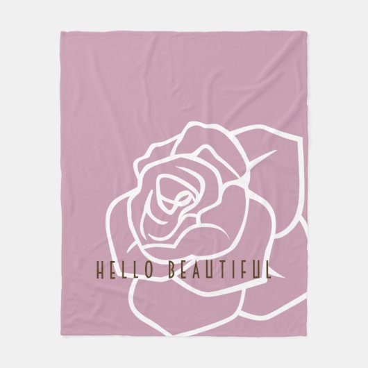 Hello Beautiful - Modern Chic Pink Rose Fleecedecke (Vorderseite)