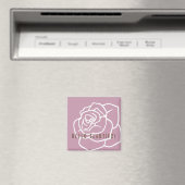 Hello Beautiful - Modern Chic Pink Rose Magnet (In Situ (Geschirrspüler))