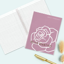 Hello Beautiful - Modern Chic Pink Rose Notebook Notizblock