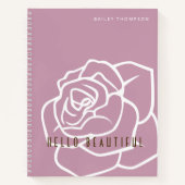 Hello Beautiful - Modern Chic Pink Rose Notebook Notizblock (Vorderseite)
