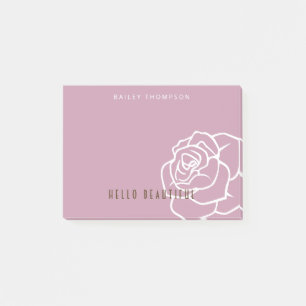 Hello Beautiful - Modern Chic Pink Rose Post-it Klebezettel
