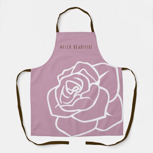 Hello Beautiful - Modern Chic Pink Rose Schürze (Vorderseite)