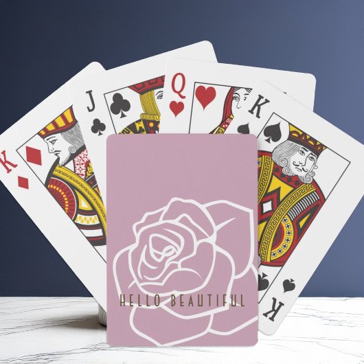 Hello Beautiful - Modern Chic Pink Rose Spielkarten