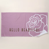 Hello Beautiful - Modern Chic Pink Rose Strandtuch (Vorderseite)