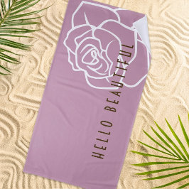 Hello Beautiful - Modern Chic Pink Rose Strandtuch