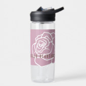 Hello Beautiful - Modern Pink Rose Blume Trinkflasche (Links)