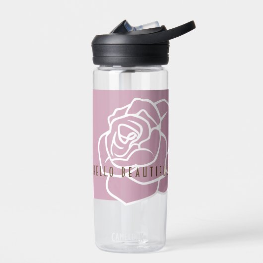 Hello Beautiful - Modern Pink Rose Blume Trinkflasche (Links)