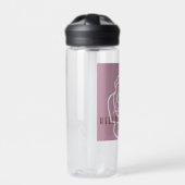 Hello Beautiful - Modern Pink Rose Blume Trinkflasche (Vorderseite)